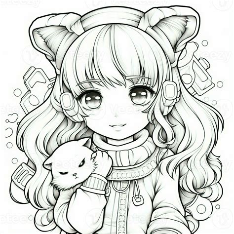 cute anime coloring pages|beautiful anime girl coloring pages.